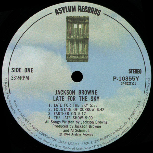 Jackson Browne - Late For The Sky (Vinyl, LP, Album, Reissue)