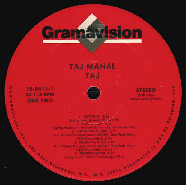 Taj Mahal - Taj (Vinyl, LP, Album, Stereo) Very Good Plus (VG+) / Very Good (VG)
