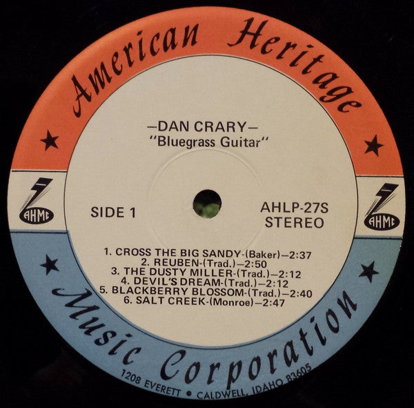 Dan Crary - Bluegrass Guitar (Vinyl, LP, Album) Very Good Plus (VG+) / Good Plus (G+)