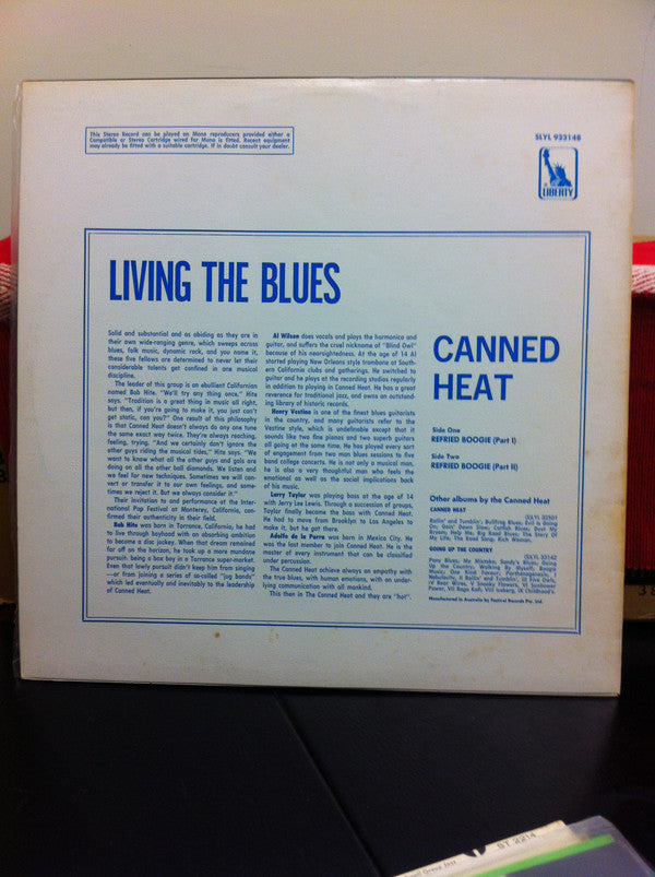 Canned Heat - Living The Blues (Vinyl, LP, Album, Reissue, Stereo) Near Mint (NM or M-) / Very Good (VG)