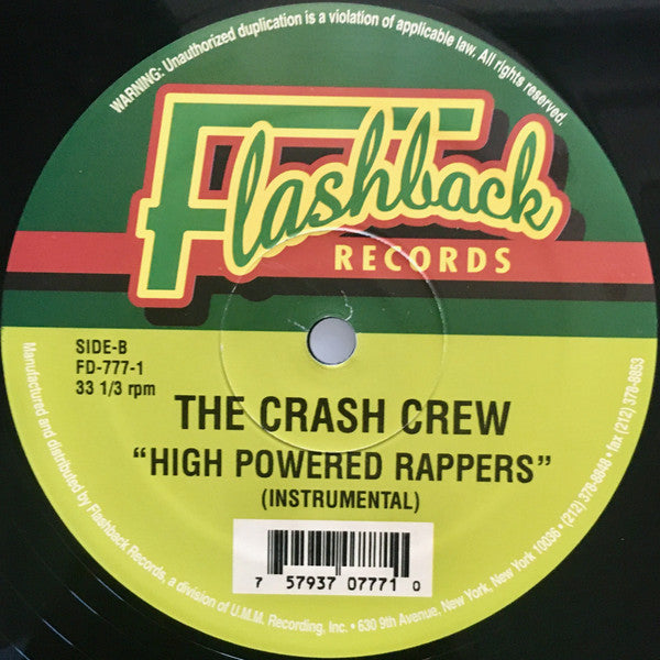 The Crash Crew - High Powered Rappers (Vinyl, 12", 33 ⅓ RPM, Reissue) Very Good (VG) / Generic