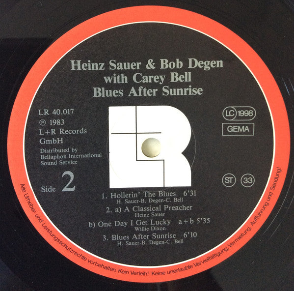 Heinz Sauer - Blues After Sunrise (Vinyl, LP, Album) Very Good Plus (VG+) / Very Good Plus (VG+)