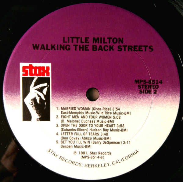 Little Milton - Walkin' The Back Streets (Vinyl, LP, Album) Mint (M) / Mint (M)