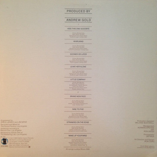Andrew Gold - Whirlwind (Vinyl, LP, Album) Very Good Plus (VG+) / Very Good (VG)