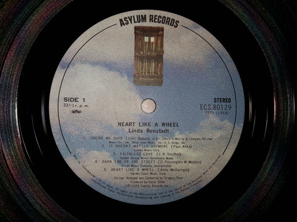Linda Ronstadt - Heart Like A Wheel (Vinyl, LP, Album) Very Good Plus (VG+) / Good Plus (G+)
