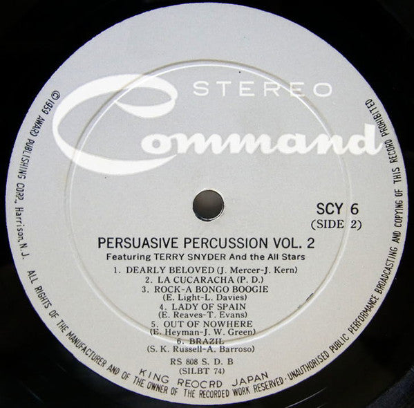 Terry Snyder And The All Stars - Persuasive Percussion Volume 2 (Vinyl, LP, Album, Stereo) Very Good (VG) / Very Good (VG)