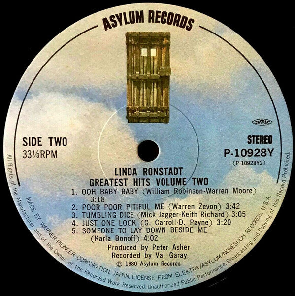 Linda Ronstadt - Greatest Hits Volume Two (Vinyl, LP, Compilation) Very Good Plus (VG+) / Very Good Plus (VG+)