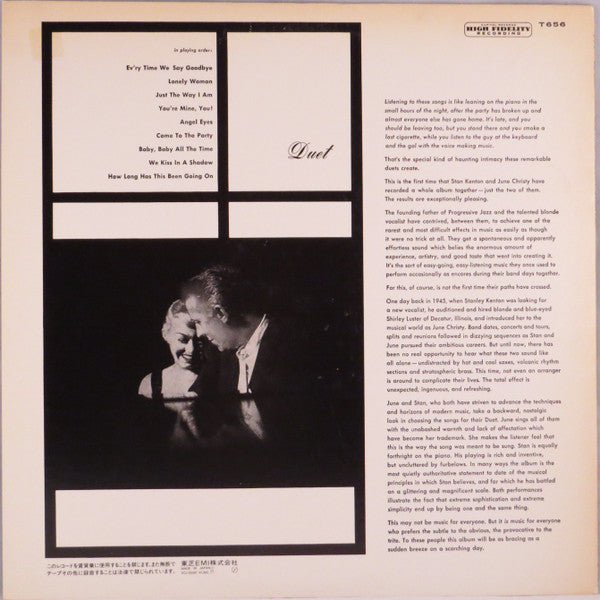 June Christy - Duet (Vinyl, LP, Album, Reissue, Mono)