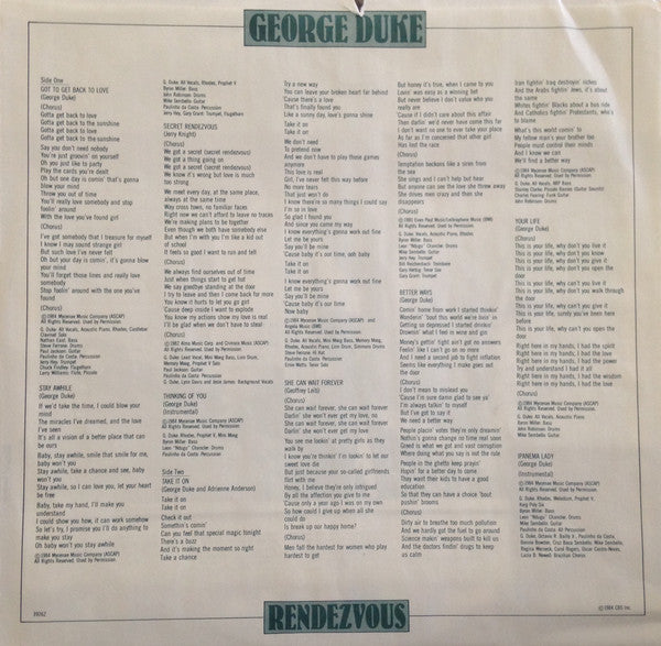 George Duke - Rendezvous (Vinyl, LP, Album) Very Good Plus (VG+) / Very Good (VG)