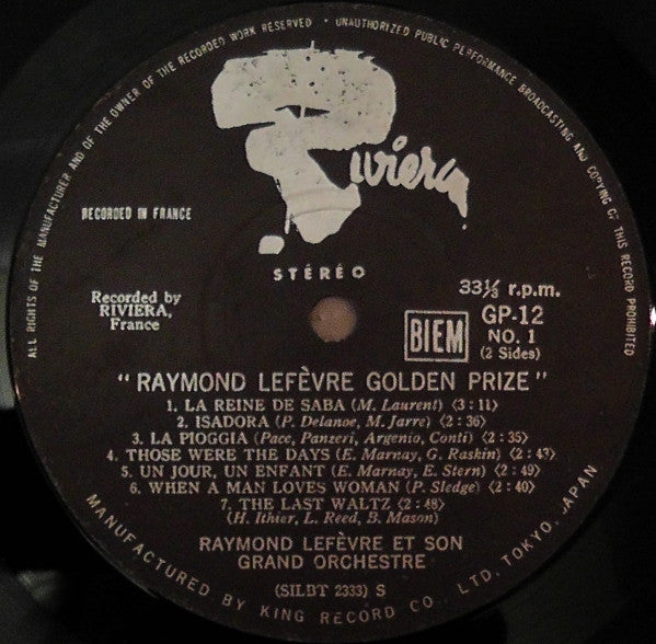 Raymond Lefèvre - Golden Prize (Vinyl, LP, Album, Stereo) Very Good Plus (VG+) / Very Good Plus (VG+)