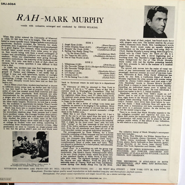 Mark Murphy - Rah (Vinyl, LP, Album, Reissue, Stereo) Very Good Plus (VG+) / Very Good (VG)