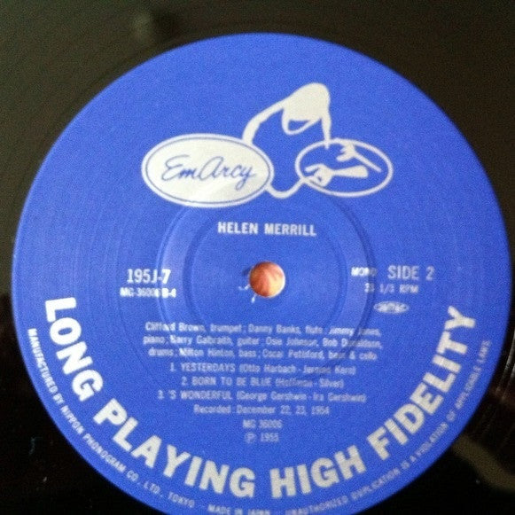 Helen Merrill - Helen Merrill (Vinyl, LP, Album, Reissue, Mono)
