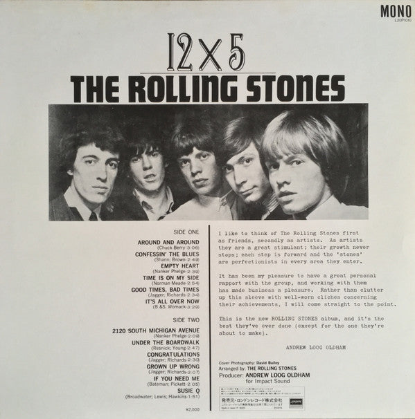 The Rolling Stones - 12 X 5 (Vinyl, LP, Album, Reissue, Mono) Near Mint (NM or M-) / Very Good Plus (VG+)