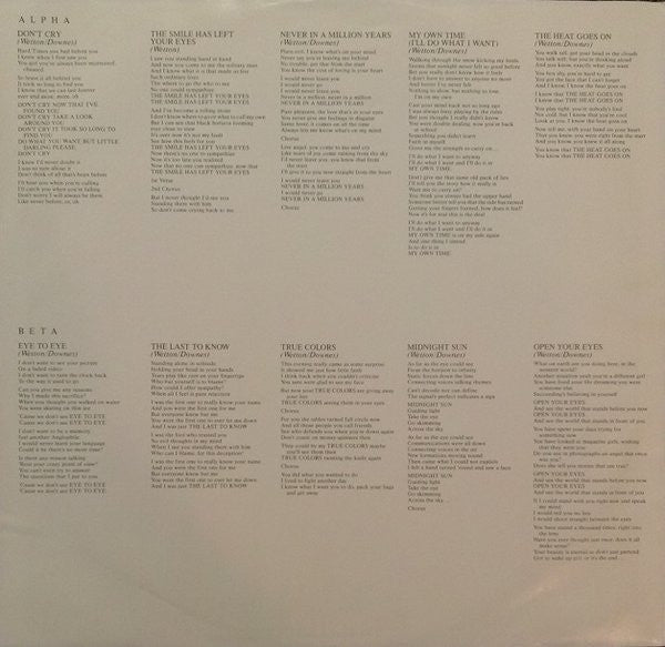 Asia (2) - Alpha (Vinyl, LP, Album, Stereo) Very Good (VG) / Very Good Plus (VG+)