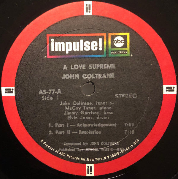 John Coltrane - A Love Supreme (Vinyl, LP, Album, Reissue, Stereo)