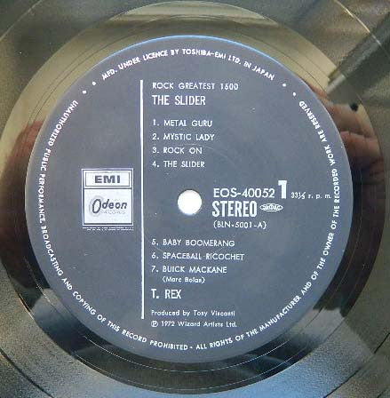 T. Rex - The Slider (Vinyl, LP, Album, Reissue, Stereo)