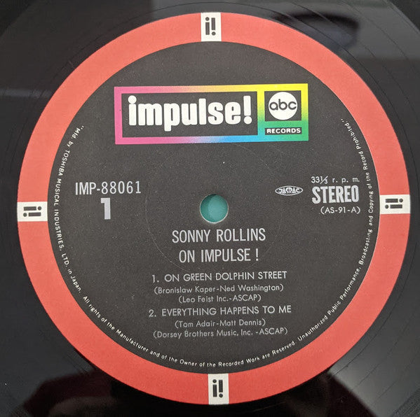 Sonny Rollins - On Impulse! (Vinyl, LP, Album, Reissue, Stereo) Very Good Plus (VG+) / Good (G)