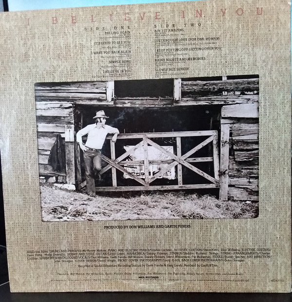 Don Williams (2) - I Believe In You (Vinyl, LP, Album, Stereo) Very Good (VG) / Very Good (VG)