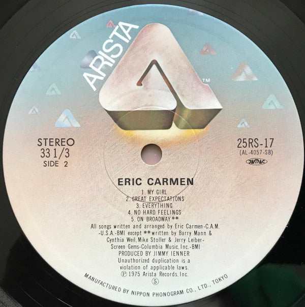 Eric Carmen - Eric Carmen (Vinyl, LP, Album, Reissue, Stereo) Good Plus (G+) / Very Good (VG)