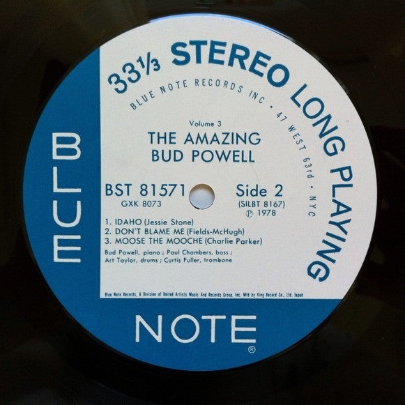 Bud Powell - The Amazing Bud Powell, Vol. 3 - Bud! (Vinyl, LP, Album, Stereo, Reissue) Very Good Plus (VG+) / Very Good Plus (VG+)