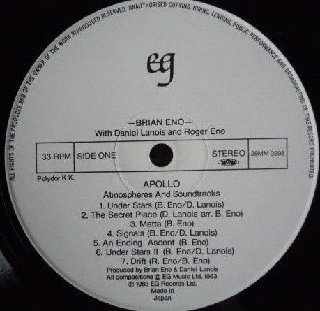 Brian Eno - Apollo - Atmospheres & Soundtracks (Vinyl, LP, Album, S...