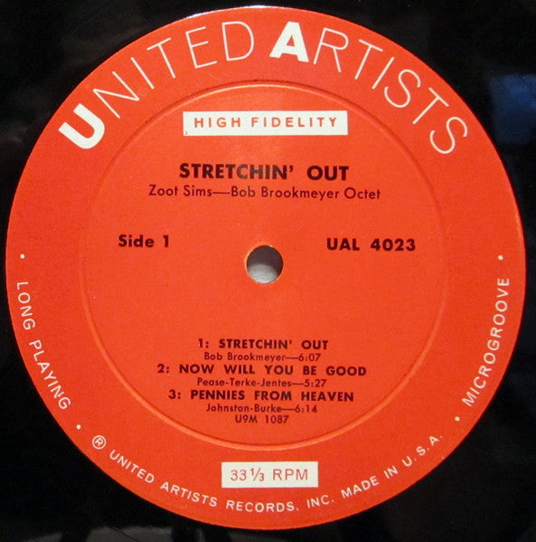 Zoot Sims - Bob Brookmeyer Octet - Stretching Out (Vinyl, LP, Album, Mono) Very Good (VG) / Very Good Plus (VG+)