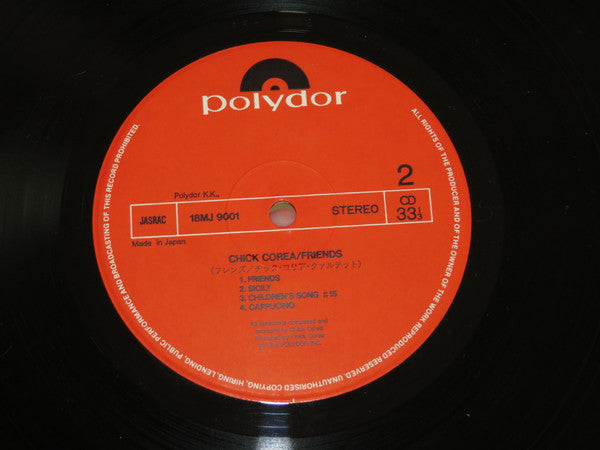Chick Corea - Friends (Vinyl, LP, Album, Limited Edition, Reissue) Very Good Plus (VG+) / Very Good Plus (VG+)