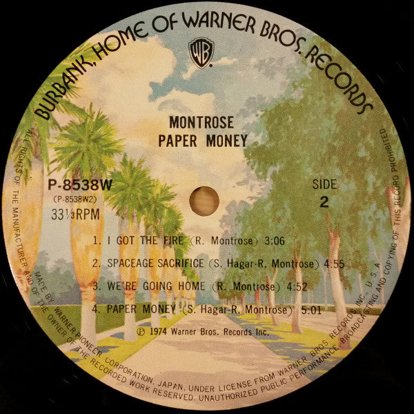 Montrose (2) - Paper Money (Vinyl, LP, Album, Stereo)