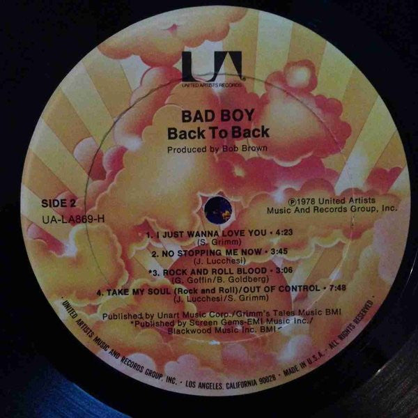 Bad Boy (9) - Back To  Back (Vinyl, LP, Album) Very Good Plus (VG+) / Very Good (VG)