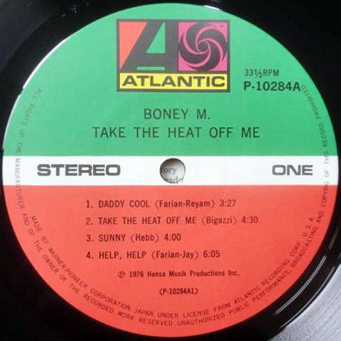 Boney M. - Take The Heat Off Me (Vinyl, LP, Album) Very Good Plus (VG+) / Very Good (VG)