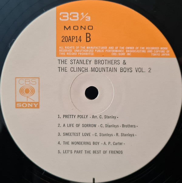 The Stanley Brothers - Vol. 2 (Vinyl, LP, Compilation, Mono) Near Mint (NM or M-) / Very Good Plus (VG+)