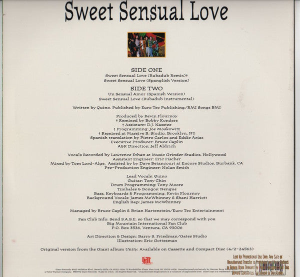 Big Mountain - Sweet Sensual Love (Vinyl, 12", 33 ⅓ RPM) Very Good Plus (VG+) / Very Good (VG)