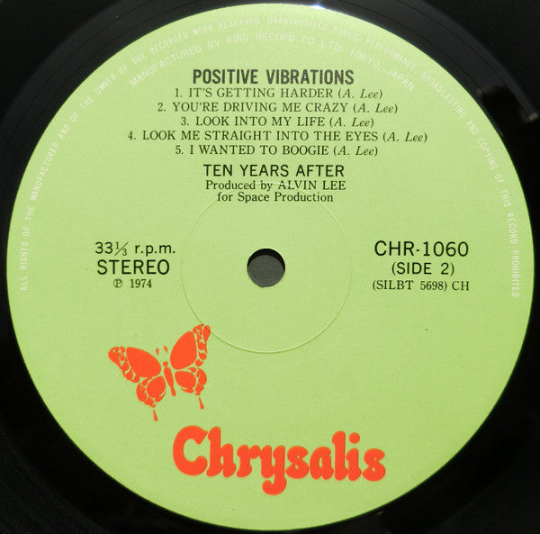 Ten Years After - Positive Vibrations (Vinyl, LP, Album) Very Good Plus (VG+) / Very Good (VG)