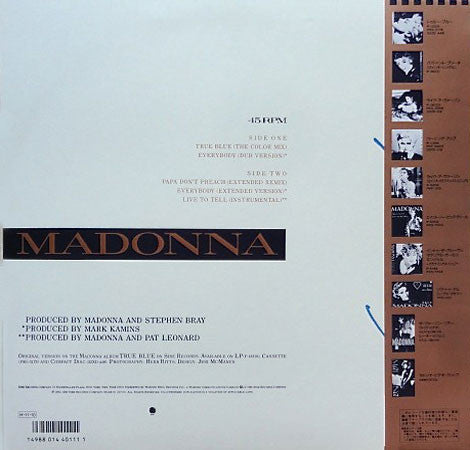 Madonna - True Blue (Super Club Mix) (Vinyl, 12", 45 RPM, Mini-Album, EP) Very Good Plus (VG+) / Very Good Plus (VG+)