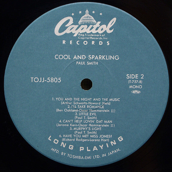 Paul Smith (5) - Cool And Sparkling (Vinyl, LP, Album, Reissue, Mono) Very Good Plus (VG+) / Very Good Plus (VG+)