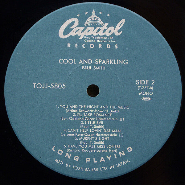 Paul Smith (5) - Cool And Sparkling (Vinyl, LP, Album, Reissue, Mono) Very Good Plus (VG+) / Very Good Plus (VG+)
