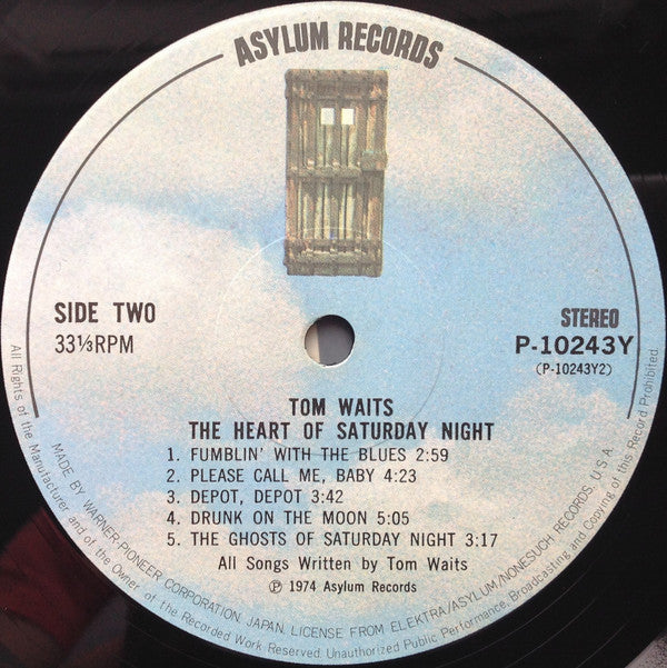 Tom Waits - The Heart Of Saturday Night (Vinyl, LP, Album, Stereo) Very Good (VG) / Poor (P)