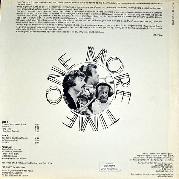 The Danny Stiles - Bill Watrous Five - One More Time (Vinyl, LP, Album) Very Good Plus (VG+) / Good (G)