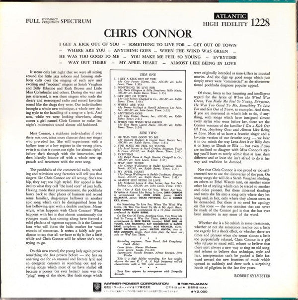 Chris Connor - Chris Connor (Vinyl, LP, Album, Reissue, Stereo)