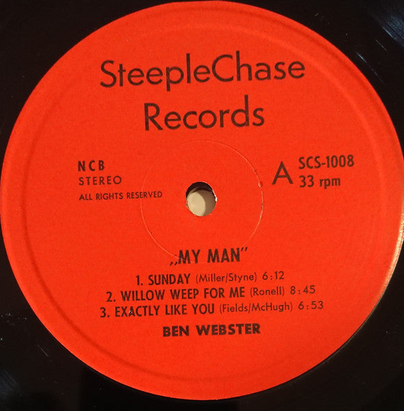Ben Webster - My Man - Live At Montmartre 1973 (Vinyl, LP, Album) Good Plus (G+) / Very Good (VG)