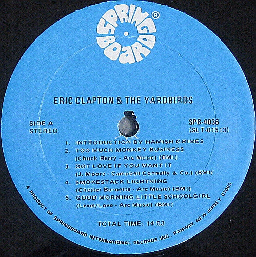 Eric Clapton - Eric Clapton And The Yardbirds (Vinyl, LP, Album, Reissue) Good Plus (G+) / Very Good (VG)