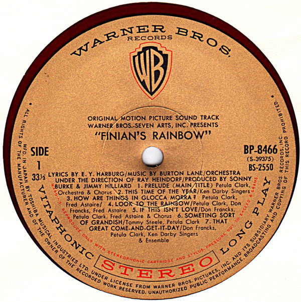 Various - Finian's Rainbow (The Original Motion Picture Sound Track) (Vinyl, LP, Album, Stereo) Very Good Plus (VG+) / Very Good (VG)