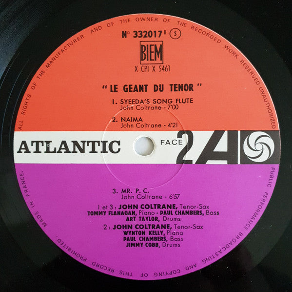 John Coltrane - Le Géant Du Ténor (Vinyl, LP, Album, Repress, Mono) Very Good (VG) / Very Good (VG)