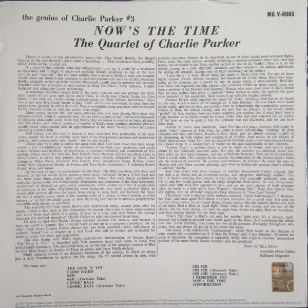 The Charlie Parker Quartet - Now's The Time (Vinyl, LP, Album, Reis...