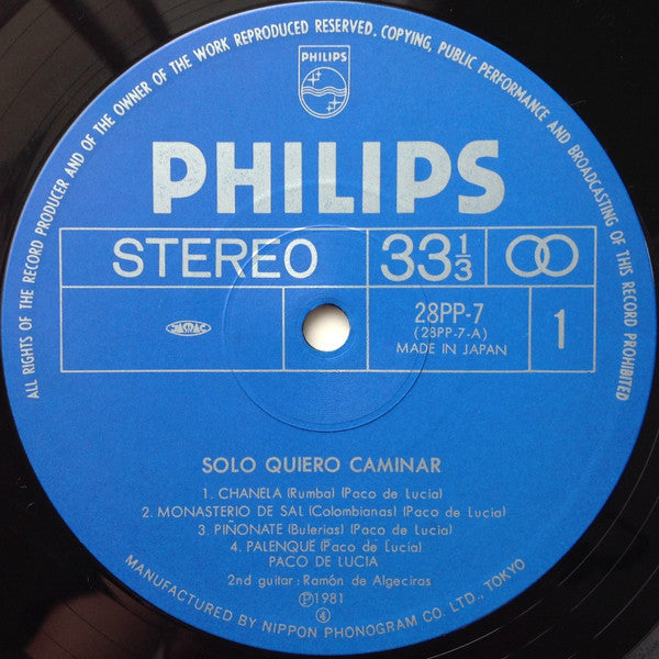 Paco De Lucía - Solo Quiero Caminar = 道 (Vinyl, LP, Album, Stereo)