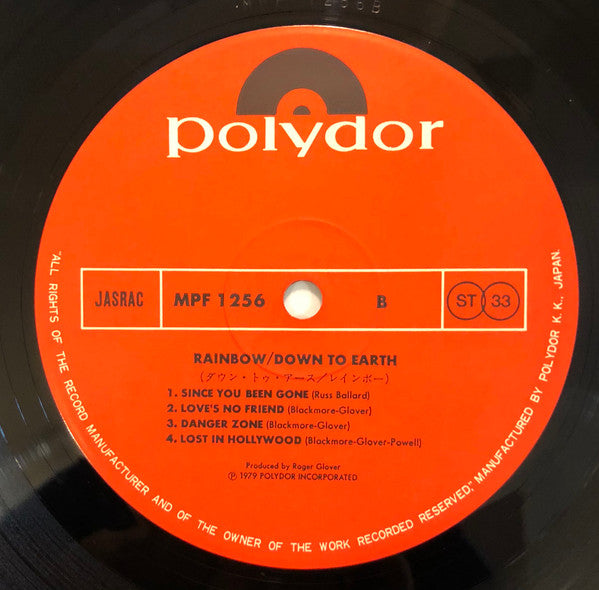 Rainbow - Down To Earth (Vinyl, LP, Album, Stereo)