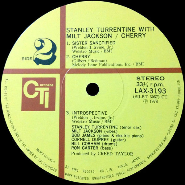 Stanley Turrentine - Cherry (Vinyl, LP, Album, Limited Edition, Rei...