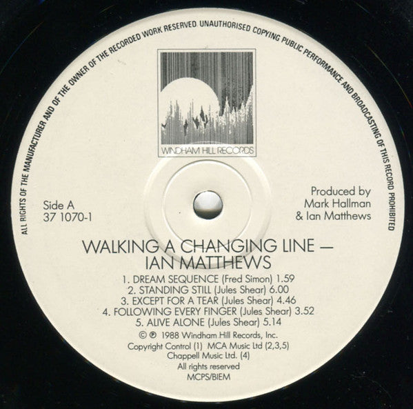 Iain Matthews - Walking A Changing Line (Vinyl, LP, Album) Very Good Plus (VG+) / Very Good (VG)