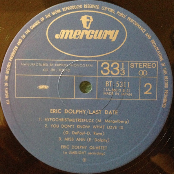 Eric Dolphy - Last Date (Vinyl, LP, Album, Reissue, Stereo)