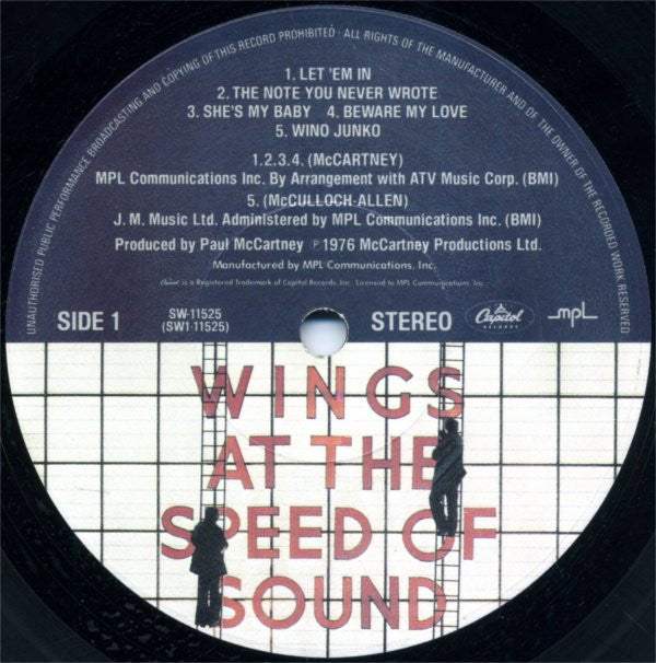 Wings (2) - Wings At The Speed Of Sound (Vinyl, LP, Album, Stereo)